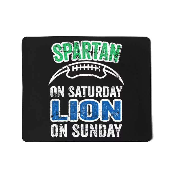 Spartan On Saturday Lion On Sunday Funny Detroit Wo Mousepad