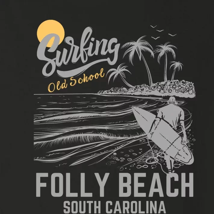 Surfing Old School Folly Beach South Carolina Toddler Long Sleeve Shirt