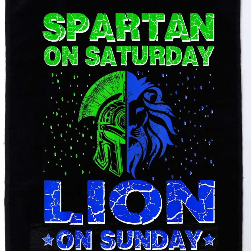 Spartan On Saturday Lion On Sunday Funny Detroit Mother Day Platinum Collection Golf Towel