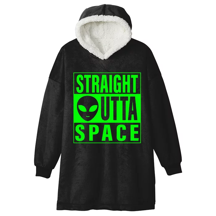 Straight Outta Space Funny Ufo Alien Costume Hooded Wearable Blanket