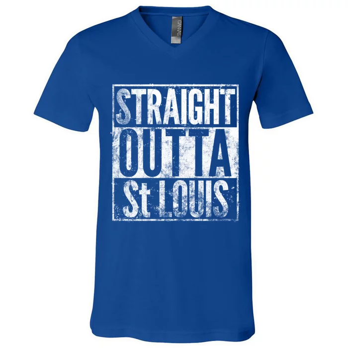 Straight Outta St Louis Missouri Distressed Effect Great Gift V-Neck T-Shirt