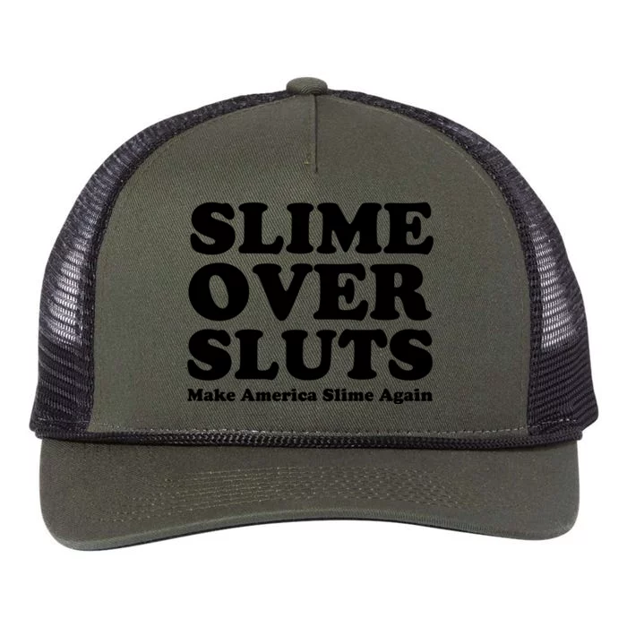 Slime Over Sluts Shirt Make America Slime Again Retro Rope Trucker Hat Cap