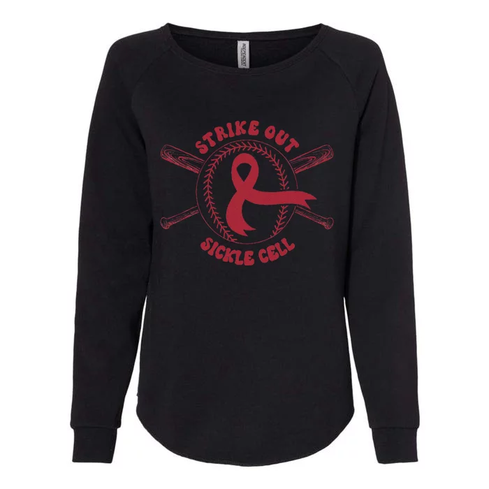 Strike Out Sickle Cell Baseball Sickle Cell Awareness Womens California Wash Sweatshirt