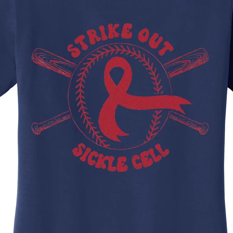 Strike Out Sickle Cell Baseball Sickle Cell Awareness Women's T-Shirt