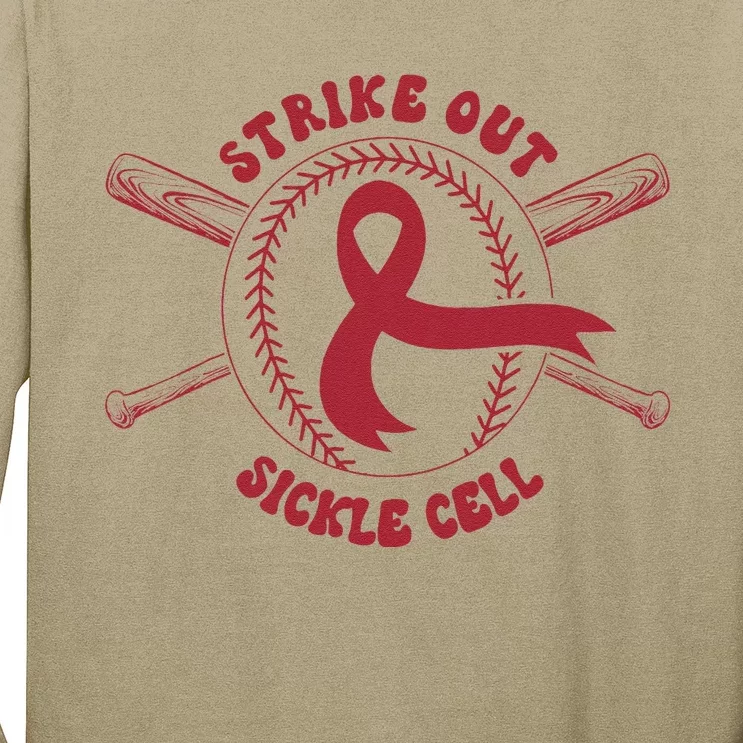 Strike Out Sickle Cell Baseball Sickle Cell Awareness Long Sleeve Shirt