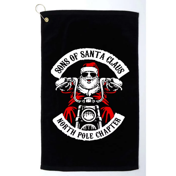 Sons Of Santa Biker Motorcycle Christmas Platinum Collection Golf Towel