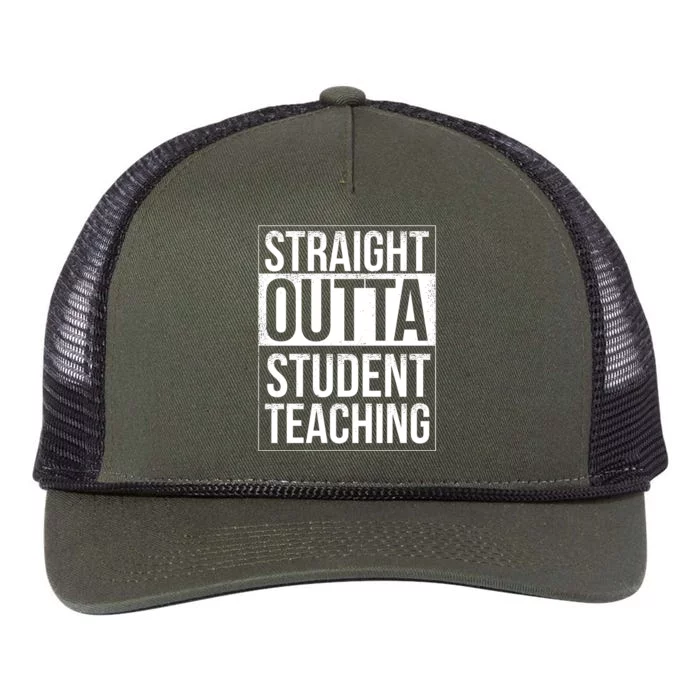 Straight Outta Student Teaching Funny Gift Retro Rope Trucker Hat Cap