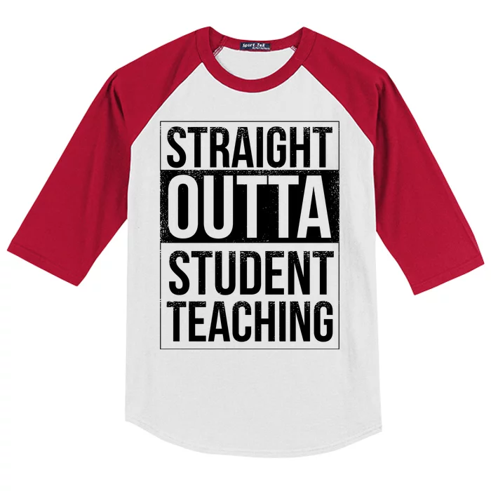 Straight Outta Student Teaching Funny Gift Kids Colorblock Raglan Jersey