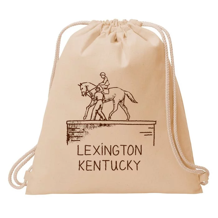 Statue Of Secretariat Lexington Kentucky Drawstring Bag