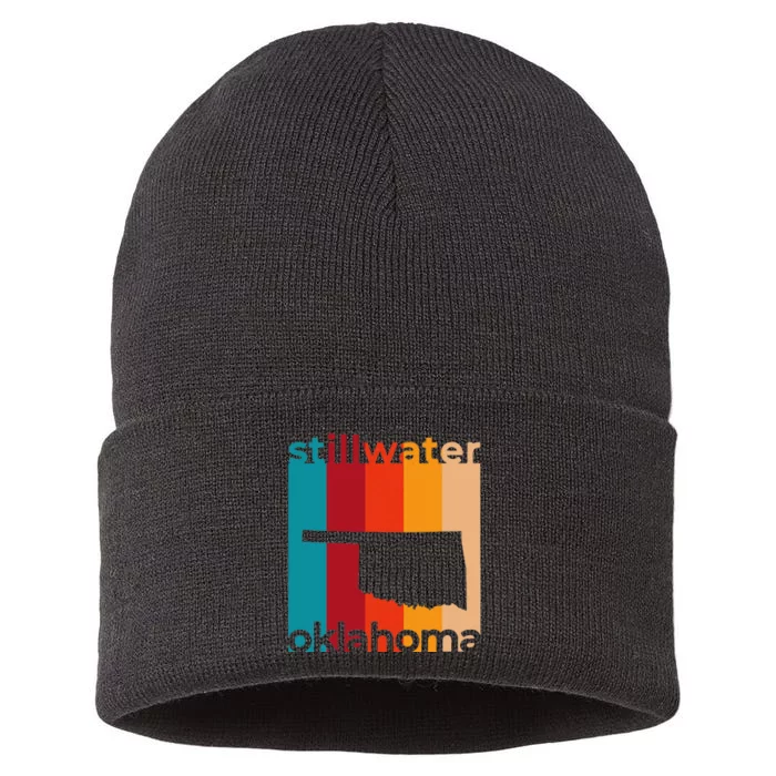 Stillwater Oklahoma Souvenirs Retro Ok Sustainable Knit Beanie