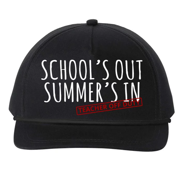 Schools Out Summers In Teacher Off Duty Snapback Five-Panel Rope Hat