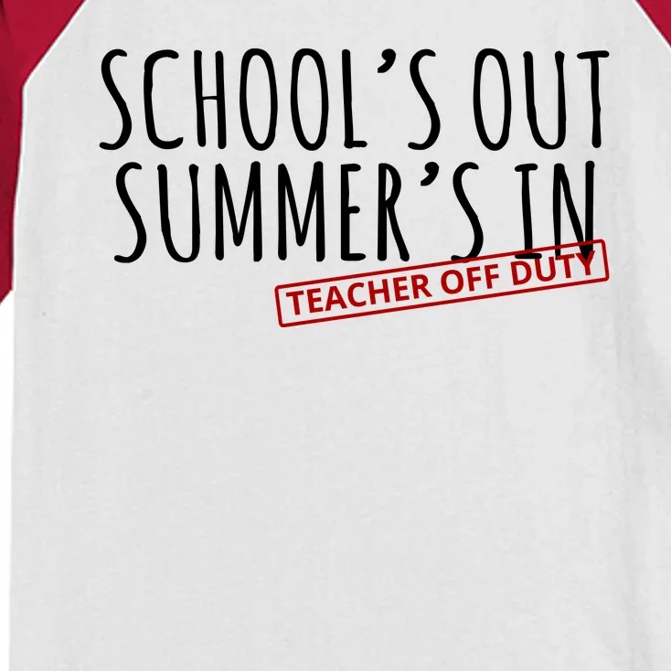 Schools Out Summers In Teacher Off Duty Kids Colorblock Raglan Jersey