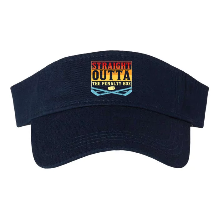 Straight Outta The Penalty Box Funny Hockey Gift Valucap Bio-Washed Visor