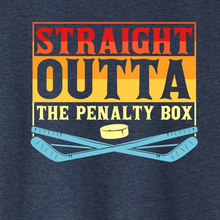 Straight Outta The Penalty Box Funny Hockey Gift Women's Crop Top Tee