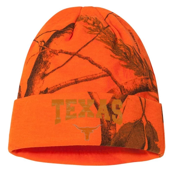 State Of Texas Orange Text Kati - 12in Camo Beanie