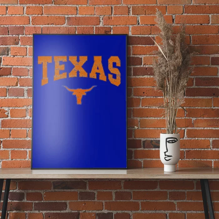 State Of Texas Orange Text Poster