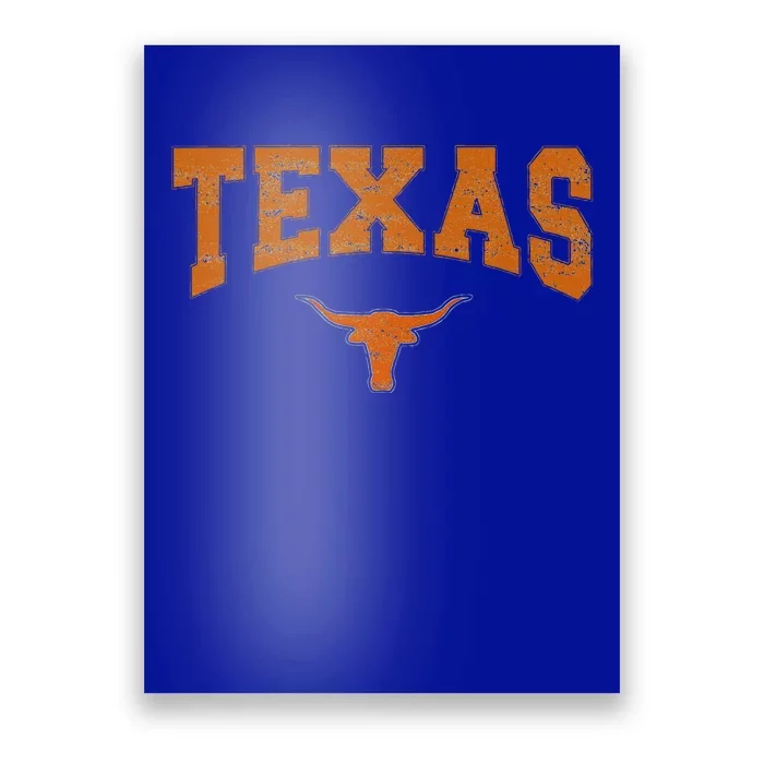 State Of Texas Orange Text Poster