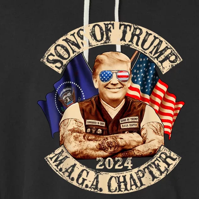 Sons Of Trump Maga Chapter 2024 Garment-Dyed Fleece Hoodie