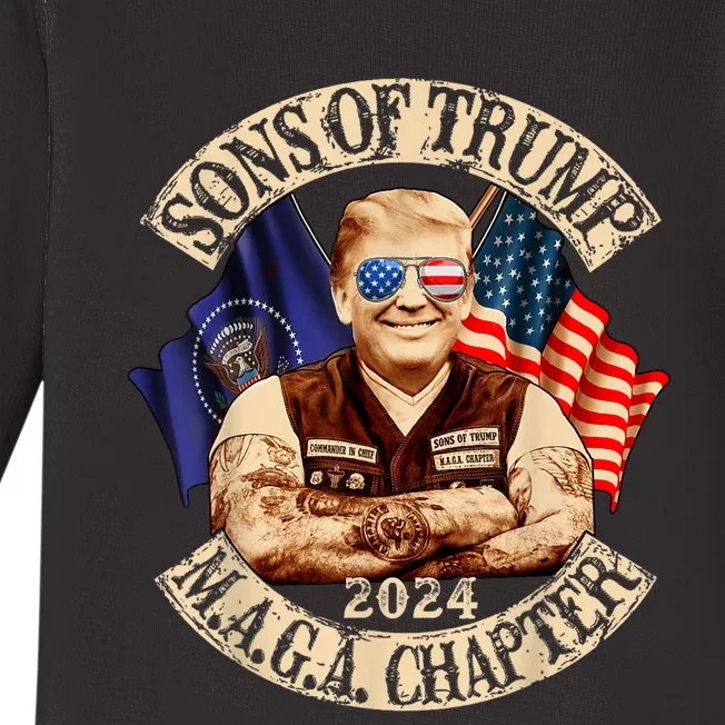 Sons Of Trump Maga Chapter 2024 Baby Long Sleeve Bodysuit