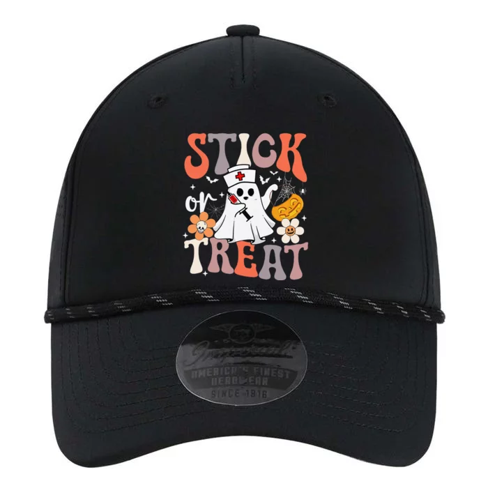 Stick Or Treat Ghost Nurse Halloween Crna Emergency Er Nurse Performance The Dyno Cap