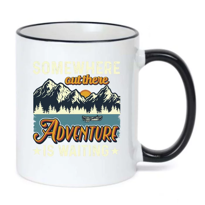 Somewhere Out There Adventure Is Waiting Black Color Changing Mug