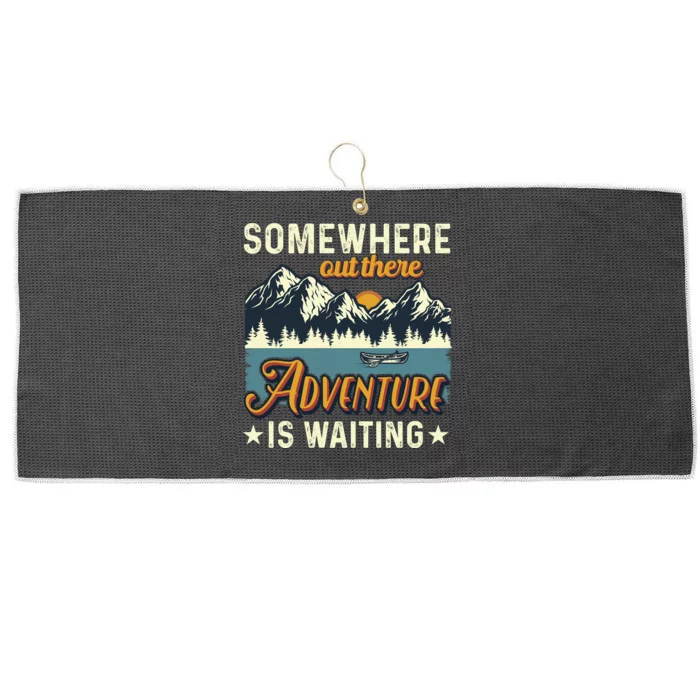 Somewhere Out There Adventure Is Waiting Large Microfiber Waffle Golf Towel