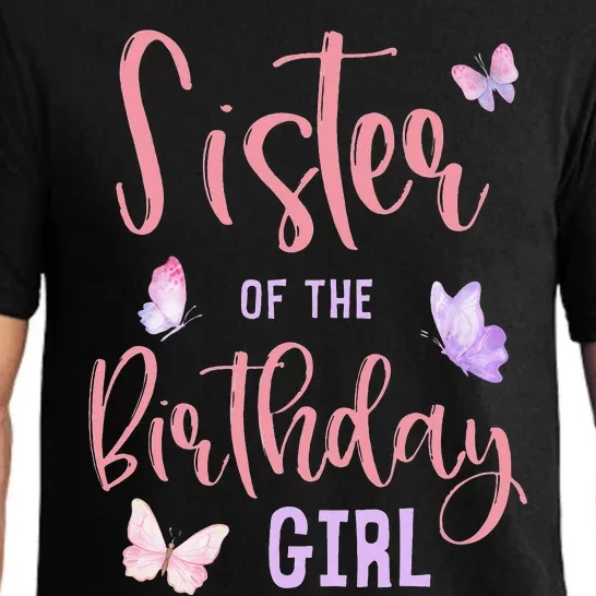 Sister of The Birthday Butterfly Party Matching Family Pajama Set