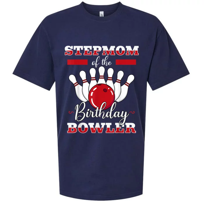 Stepmom Of The Birthday Bowler Bday Bowling Celebration Sueded Cloud Jersey T-Shirt