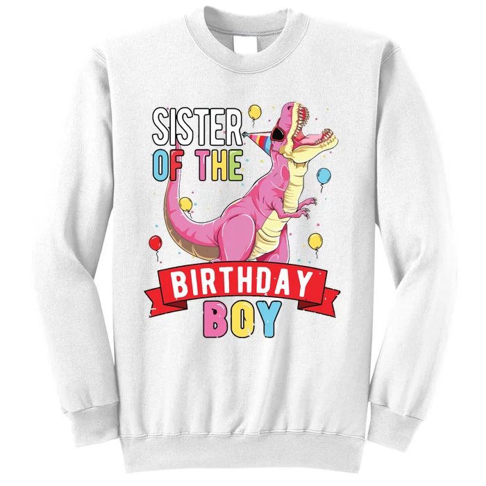 Sister Of The Birthday Boy Matching Trex Birthday Party Sweatshirt