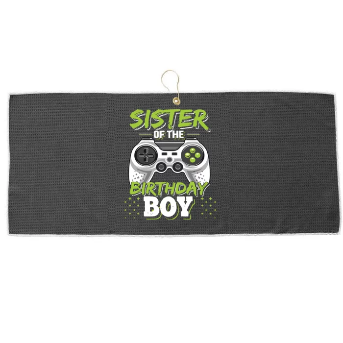 Sister Of The Birthday Boy Matching Video Game Birthday Gift Large Microfiber Waffle Golf Towel