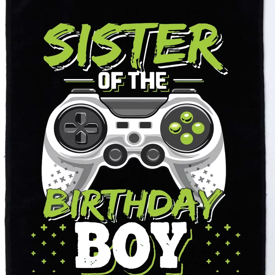 Sister Of The Birthday Boy Matching Video Game Birthday Gift Platinum Collection Golf Towel