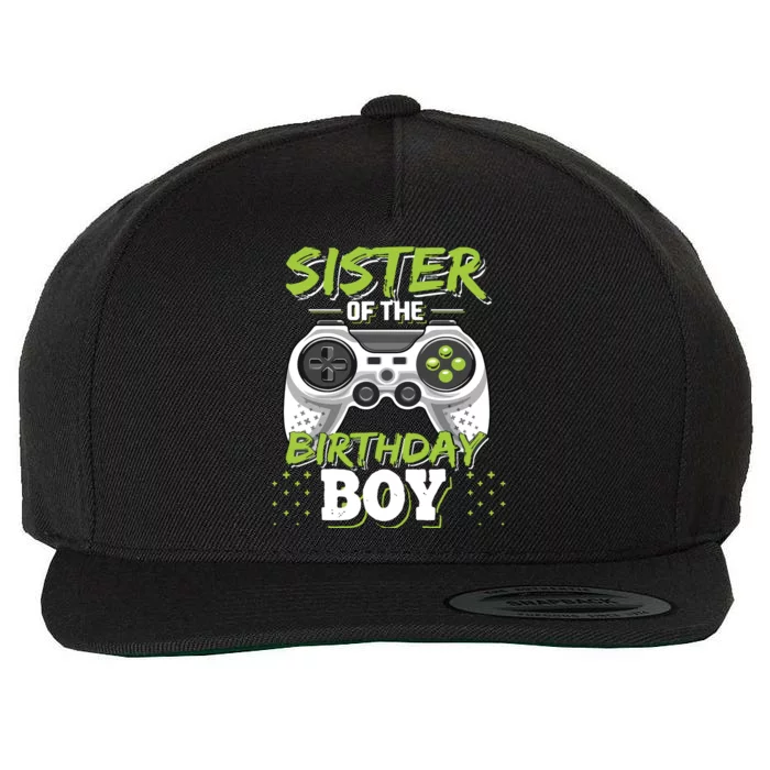 Sister Of The Birthday Boy Matching Video Game Birthday Gift Wool Snapback Cap