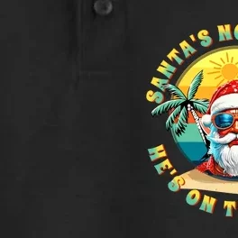 SantaS On The Beach. Funny Surfer Alternative Christmas Dry Zone Grid Performance Polo