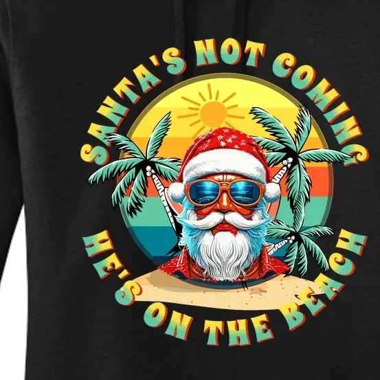 SantaS On The Beach. Funny Surfer Alternative Christmas Women's Pullover Hoodie