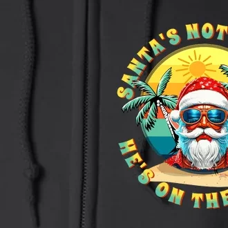 SantaS On The Beach. Funny Surfer Alternative Christmas Full Zip Hoodie