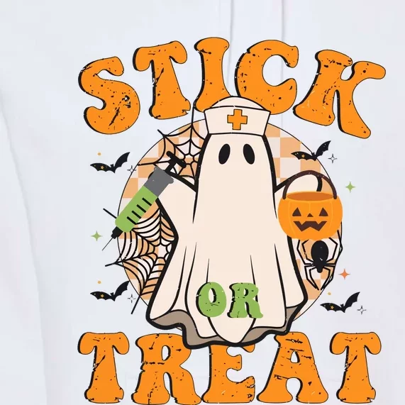 Stick Or Treat Funny Halloween Nurse Premium Hoodie