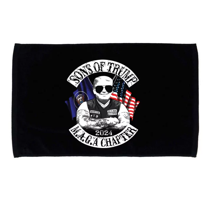 Sons Of Trump Maga Chapter 2024 Biker For Trump Microfiber Hand Towel