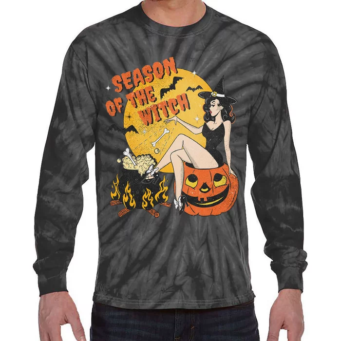 Season Of The Witch Halloween Samhain Tie-Dye Long Sleeve Shirt