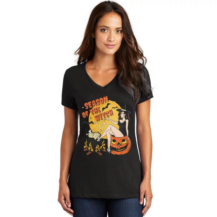 Season Of The Witch Halloween Samhain Women's V-Neck T-Shirt