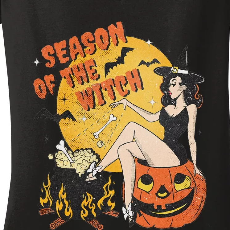 Season Of The Witch Halloween Samhain Women's V-Neck T-Shirt