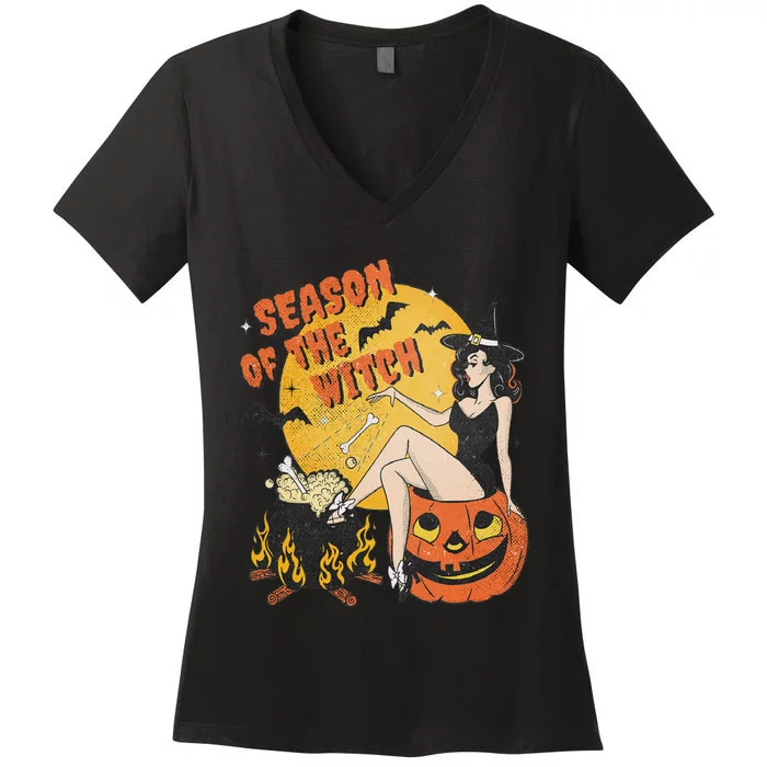 Season Of The Witch Halloween Samhain Women's V-Neck T-Shirt