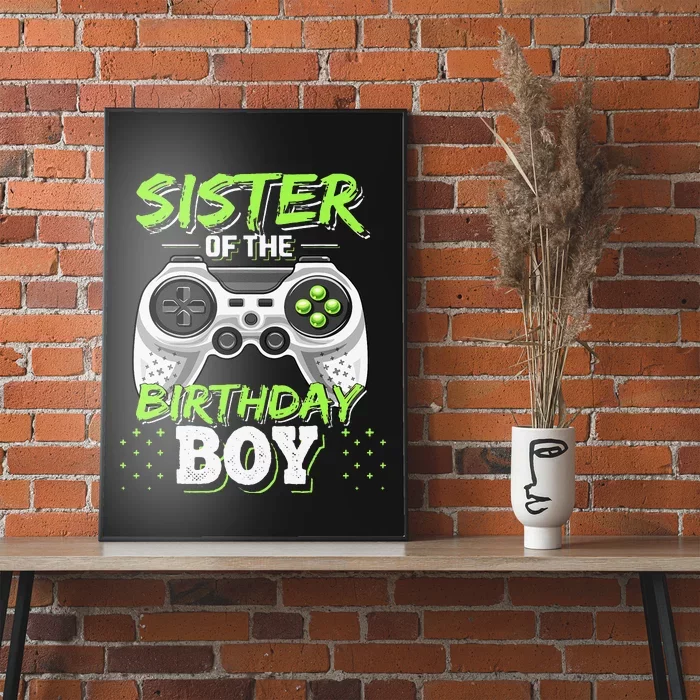 Sister of the Birthday Matching Video Game Birthday Gift Poster