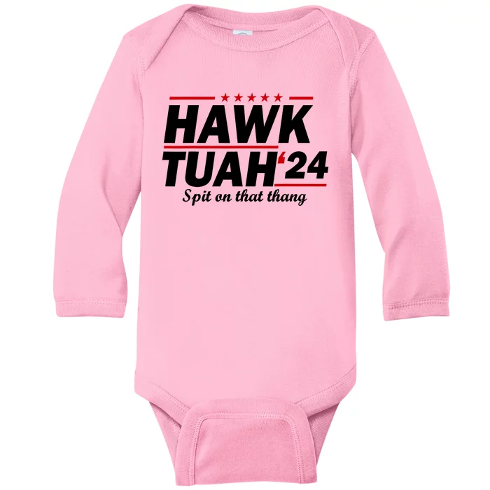 Spit On That Thang Girl Interview Hawk Tuah 24 Baby Long Sleeve Bodysuit