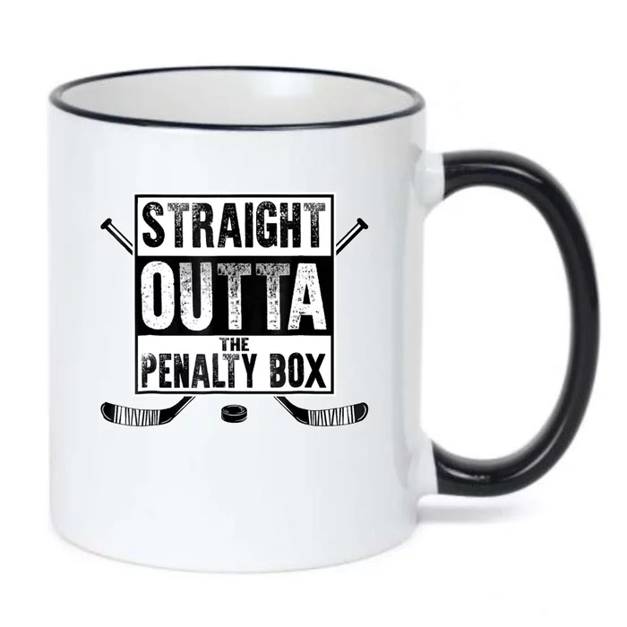 Straight Outta The Penalty Box Hockey Black Color Changing Mug