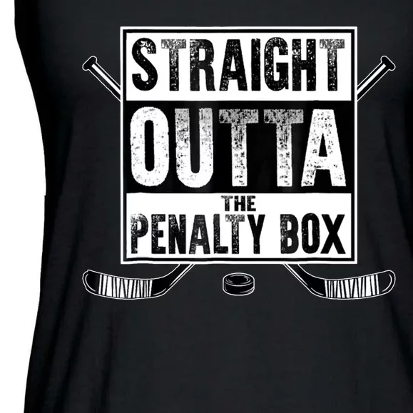 Straight Outta The Penalty Box Hockey Ladies Essential Flowy Tank