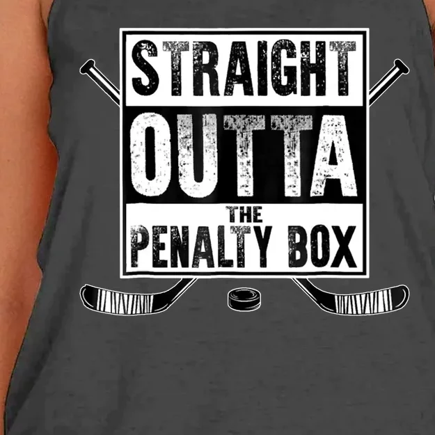 Straight Outta The Penalty Box Hockey Women's Knotted Racerback Tank