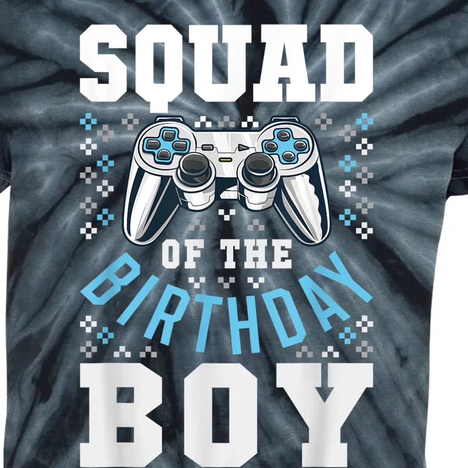 Squad Of The Birthday Boy Matching Video Gamer Birthday Kids Tie-Dye T-Shirt