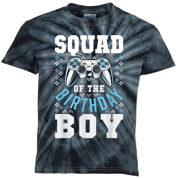 Squad Of The Birthday Boy Matching Video Gamer Birthday Kids Tie-Dye T-Shirt