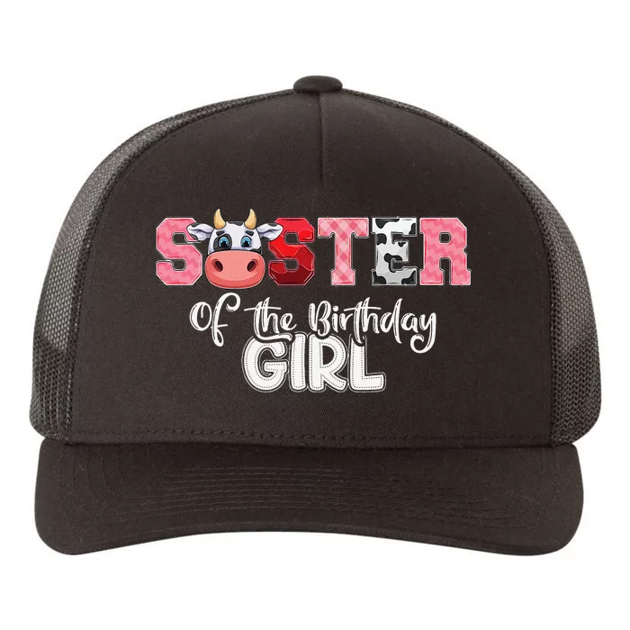 Sister of The Birthday  Cow Family Cow Farm Matching Yupoong Adult 5-Panel Trucker Hat