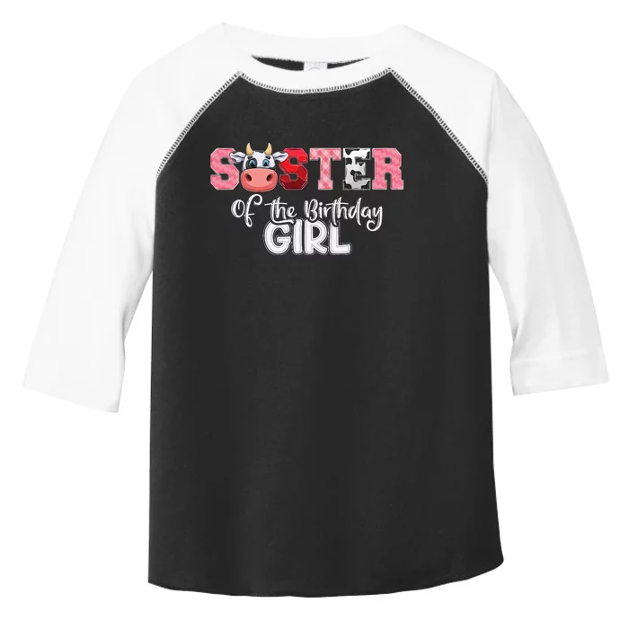 Sister of The Birthday  Cow Family Cow Farm Matching Toddler Fine Jersey T-Shirt